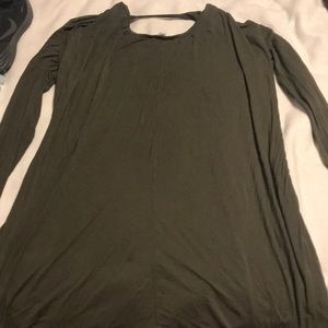 Green T-Shirt Dress (Long Sleeve)